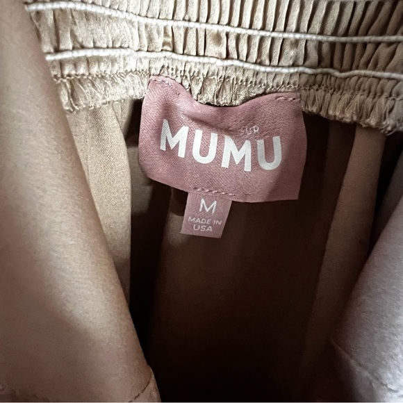 Show me your Mumu Gold Claire Satin Midi Dress Medium - Picture 5 of 9